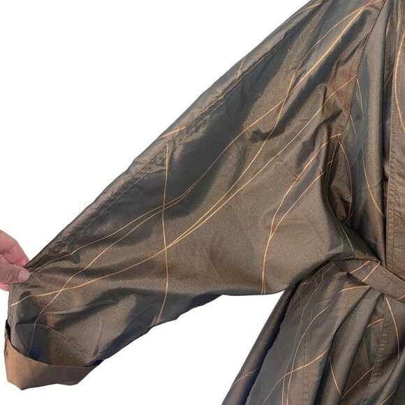 Mycra Pac Designer Wear Womens Coat Size Large Gold Reversible Pockets Belt - Picture 10 of 10